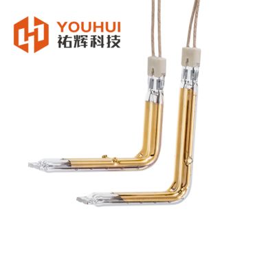 سعر جيد L Shape Gold Coated Infrared Heating Element Tube with Visible Light Transmission >93% and UV Light Transmission >85% for Industrial Applications الانترنت
