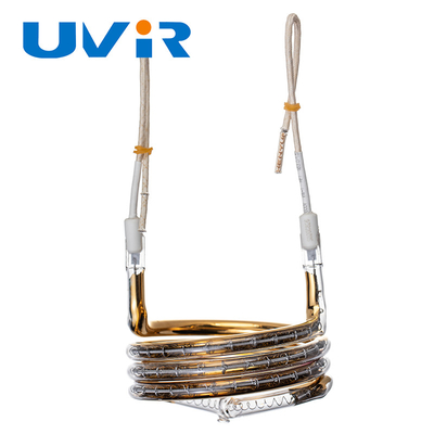 UVIR المخصص الدائري على شكل أنبوب التسخين المطلي بالذهب المشعاع 2700 واط 380 فولت