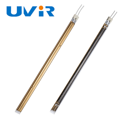 مصباح تسخين بالأشعة تحت الحمراء من ألياف الكربون، مزدوج الأنبوب، مطلي بالذهب، 3500 واط
