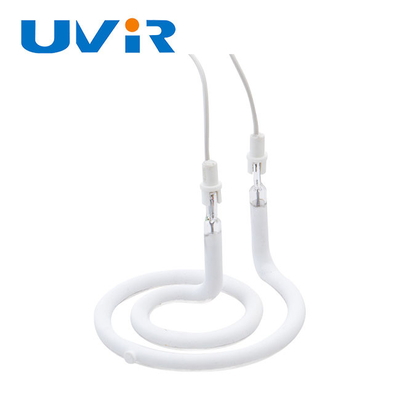 UVIR Ring مصابيح الأشعة تحت الحمراء ، طلاء أبيض كوارتز أنبوب هالوجين مصباح الأشعة تحت الحمراء 230V 1500W